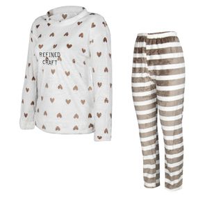 Женская пижама Lesko Heart Brown XL теплая для дома