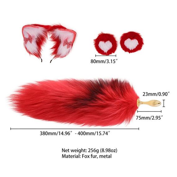 Анальна пробка з хвостом лисиці LOCKINK SEVANDA Red Vixen Set with Pear-shape Plug Sex Aura | Зображення 6