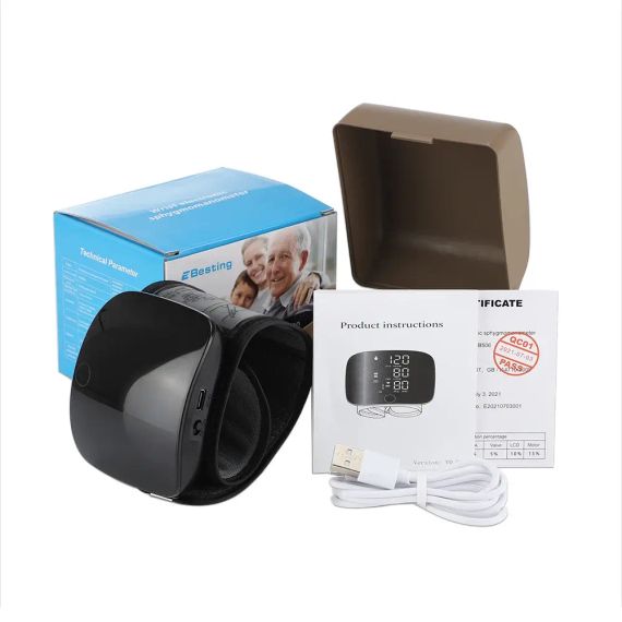 Автоматический тонометр на запястье от аккумулятора 300 мАч / Умный тонометр с сенсорным экраном и голосом | Зображення 4