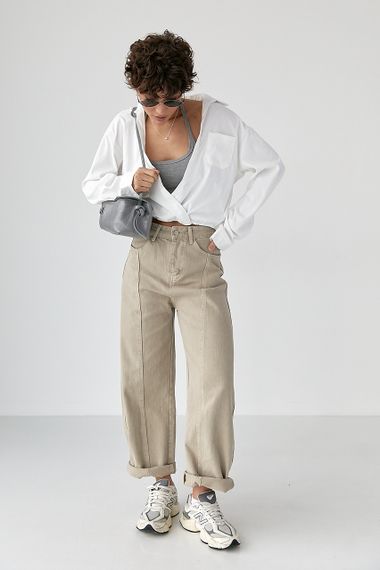 Коротка сорочка у комплекті з майкою в рубчик - білий цвет, ONE SIZE (є розміри) | Зображення 2