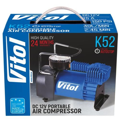 Компресор "ViTOL" К-52 150psi/15Amp/40л/Автостоп/прикурювач | Зображення 8