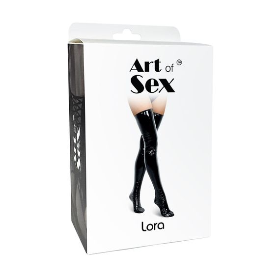 Сексуальні вінілові панчохи Art of Sex - Lora, колір чорний, M | Зображення 3