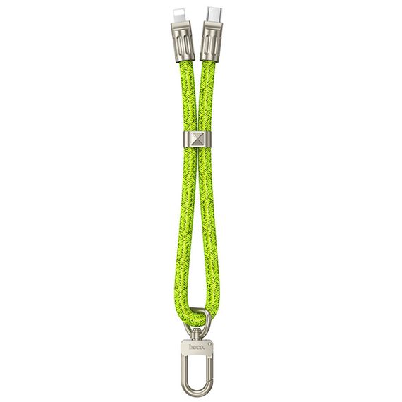 Дата кабель-шнурок Hoco GH5 Elegant Type-C to Lightning (0.21m) Fluorescent Green | Зображення 1