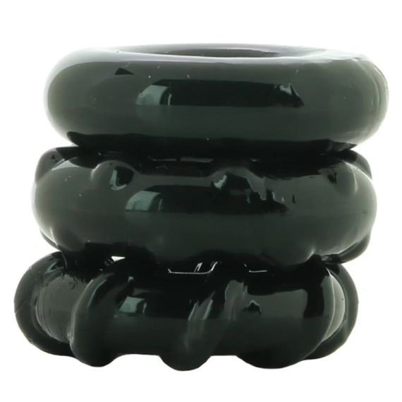 Набір ерекційних кілець NS Novelties Renegade Dyno Cock Rings, чорні, 3 шт sexstyle | Зображення 2