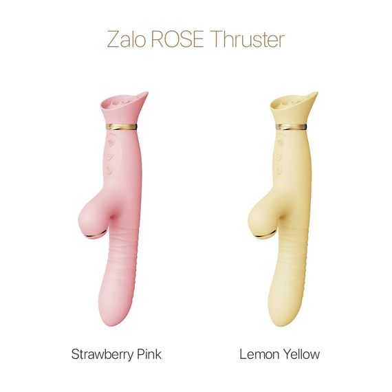 Пульсатор-вібратор із вакуумною стимуляцією клітора Zalo - ROSE Thruster Strawberry Pink | Зображення 7