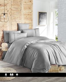 Постільна білизна First Choice Ranforce Deluxe 200 х 220 см Gala Grey