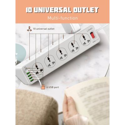 Мережевий фільтр живлення LDNIO SC10610, 5роз + 3USB (SC10610) (SC10610) | Зображення 8