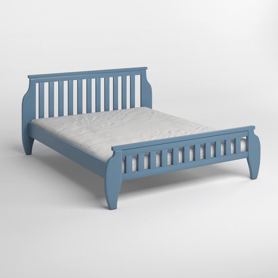 Односпальне дерев'яне ліжко Mebigrand Прага Сіро-синій (S7010R90B) 80х190 см (MBG-7222) | Зображення 1