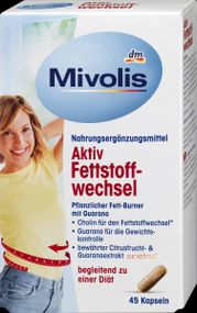 Рослинні капсули для схуднення активного метаболізму та жироспалювання жирів від Mivolis, 45 шт., Німеччина