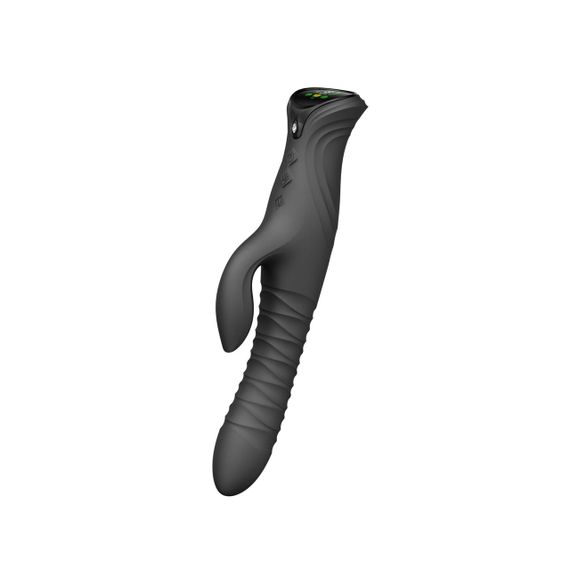 Смарт пульсатор-кролик с вибрацией Zalo Mose 2 Obsidian Black, подогрев до 42 °C, кристалл Swarovski sexstyle | Зображення 2