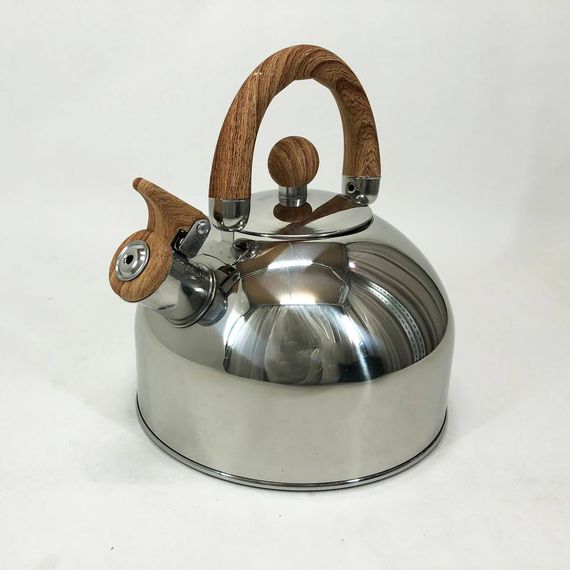 Металевий чайник з нержавіючої сталі Unique UN-5302 2.5 л, Чайник для газ плити, Чайник FE-435 зі свистком | Зображення 1