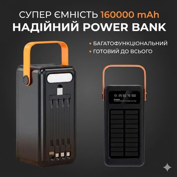 Повербанк на сонячній батареї JS-639CX 160000 mAh, 4 USB, ліхтар | Зображення 3