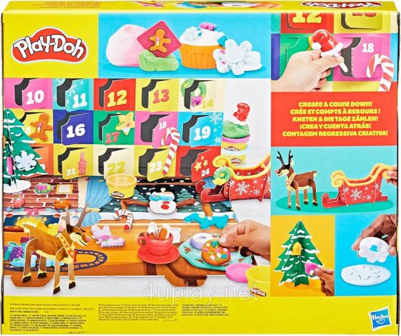 Play-Doh Holiday Advent Calendar Праздничный Адвент-календарь на 24 дня с 28 инструментами и 24 цветами | Зображення 2