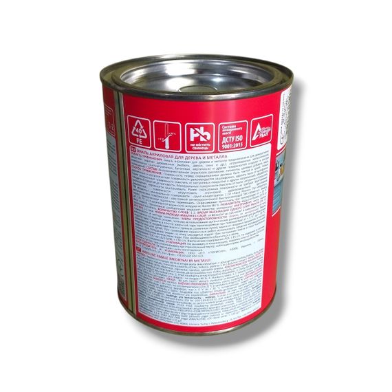 Емаль акрилова (без запаху) для дерева та металу, кава з молоком шовковисто-матова "Maxima" -0,75 л | Зображення 2