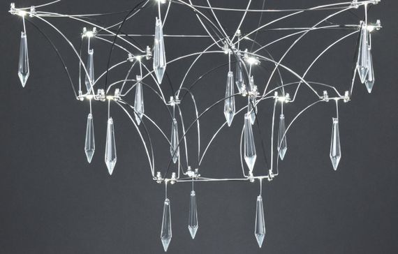 Люстра світлодіодна підвісна LED світильник для квартири на стелю лед 27873 Хром 65-180х60х60 см. | Зображення 7