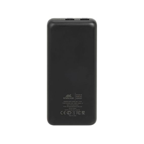 Портативний зарядний пристрій Rivacase, 20000 mA, RIVAPOWER VA1075 (Black) | Зображення 2