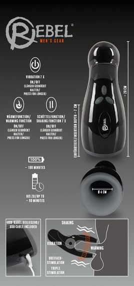 Мастурбатор - Rebel Masturbator with 3 function sexstyle | Зображення 10