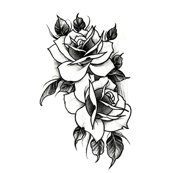 Тату tattoo тимчасове тату наклейка на тіло троянда