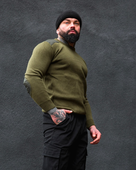 Светр теплий олива хакі M L | Зображення 3