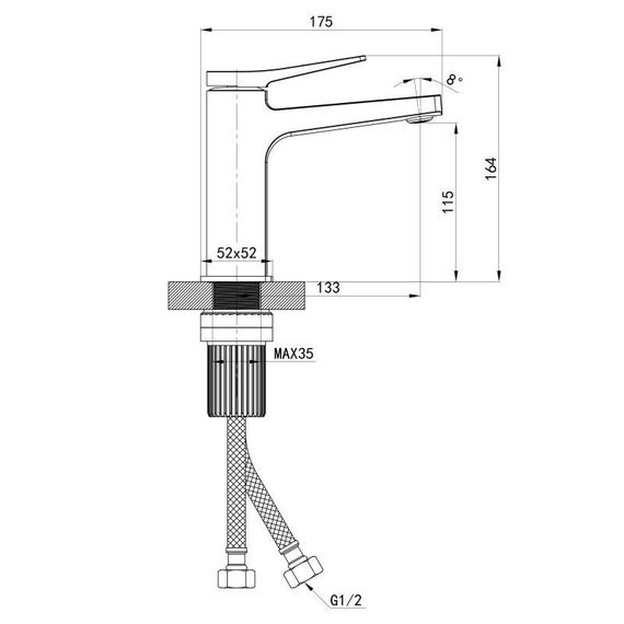 Змішувач для раковини низький Qtap Nando QTNAN270CRM48649 Chrome | Зображення 1