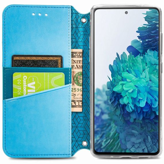 Кожаный чехол книжка GETMAN Mandala (PU) для Xiaomi Mi 10T Lite / Redmi Note 9 Pro 5G Штучна шкіра, Слот для візитки, Синій | Зображення 1