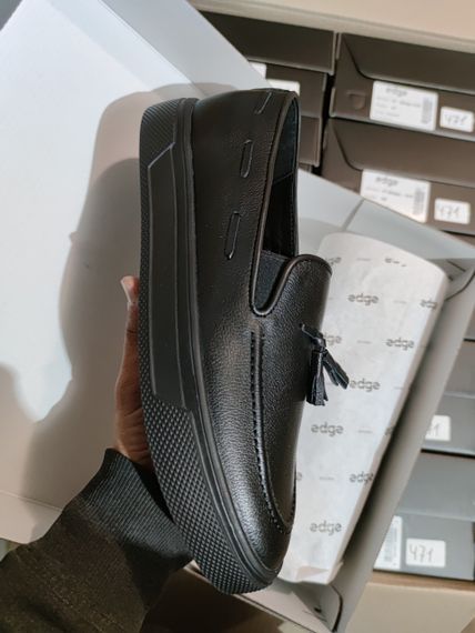 Черные мужские мокасины из кожи 41 размер | Зображення 7