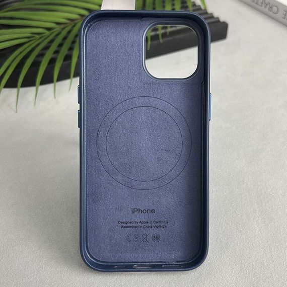 Шкіряний чохол Leather Case (AAA) with MagSafe and Animation для Apple iPhone 15 Pro (6.1") | Зображення 1