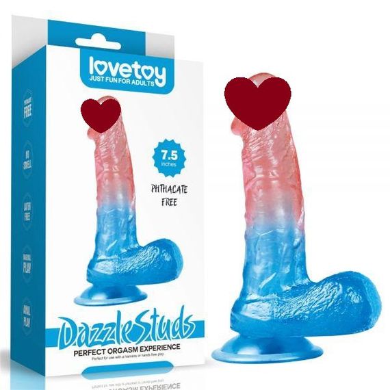 Реалістичний двоколірний фаллоімітатор 7.5" Dazzle Studs Sex Aura