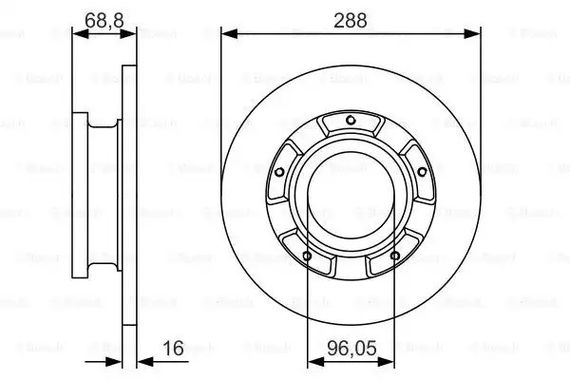 Диск гальмівний FORD TRANSIT, BOSCH (0986479A50) | Зображення 4