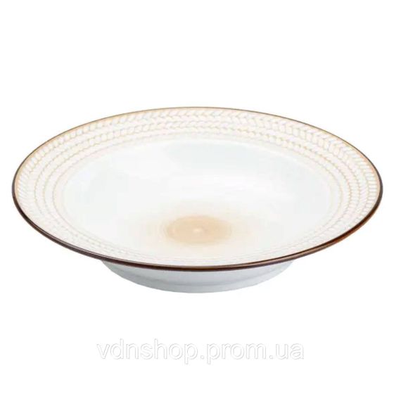 Тарілка супова кругла порцелянова кругла 23.5 см біла HP23391 | Зображення 2