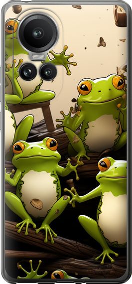 Чехол на Oppo Reno10 Pro Жабки "5656u-3109-17620"