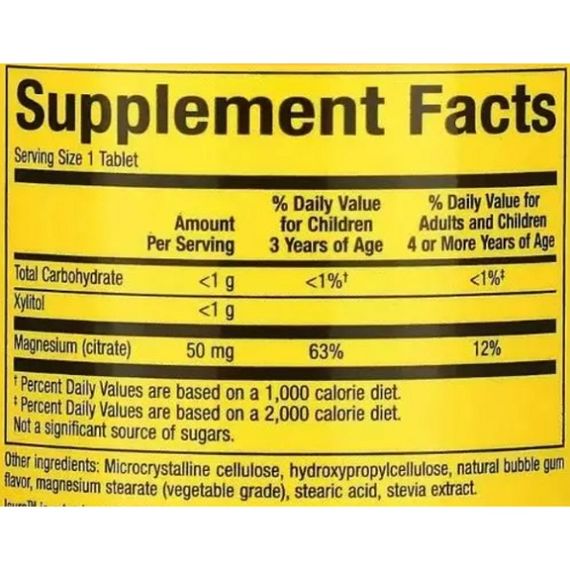 Мікроелемент Магній Natural Factors Big Friends Magnesium Citrate 50 mg 60 Chewable Tabs Bubble Gum | Зображення 1