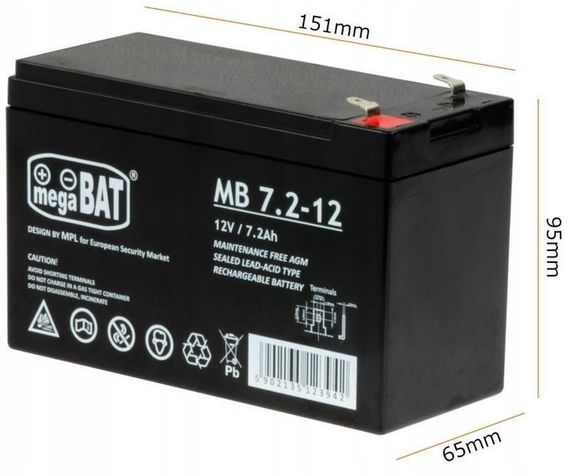 Акумулятор AGM BLUEBOX 12v, 7.2Ah (12 вольтів, 7.2 А·год) для ДБЖ (UPS, безперебійника), освітлення, охорони | Зображення 6