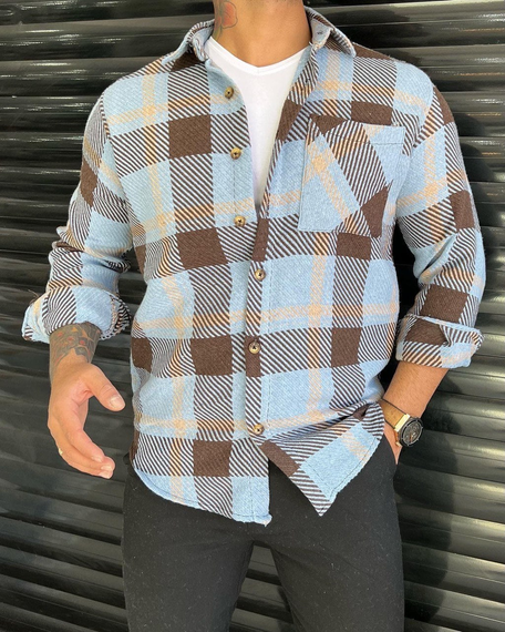 Тепла сорочка Ріо блакитний S