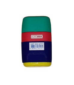 Точилка + ластик ВМ.4771 Buromax 2 отверстия, пластиков. корпус, с контейнером (4823078964168) Зелёный