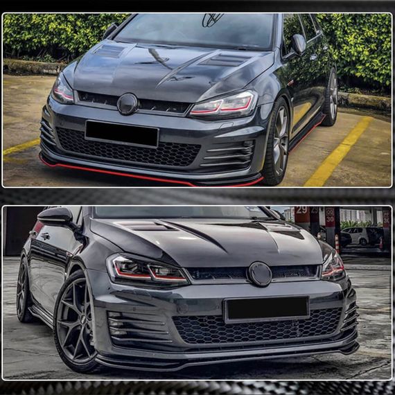 Решетка радиатора (для HB 2012-2017, Сухой Карбон) для Volkswagen Golf 7/E-Golf | Зображення 5