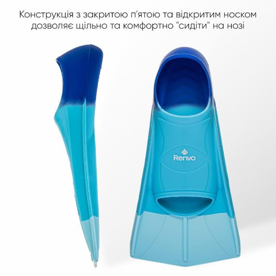 Короткі ласти для тренування в басейні Renvo Frio із закритою п'ятою Різнокольоровий 42-44 (SF100-06 42-44) | Зображення 3