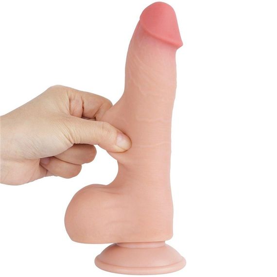 Фаллоимитатор 8' Sliding Skin Dual Layer Dong Flesh Sex Aura | Зображення 6
