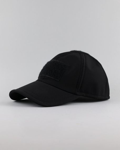 Бейсболка ULTIMATUM Soft Shell Черная,Зимняя бейсболка с липучкой мультикам, кепка Soft Shell для военных