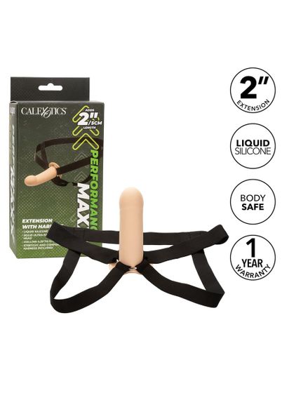 Порожнистий фалопротез із ременями для кріплення CalExotics Performance Maxx, бежевий, 16 × 5 см Sex Aura | Зображення 2