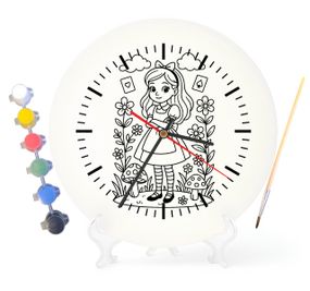 Дитячий набір для творчості годинник-розмальовка за мотивами Аліса в Країні Чудес (Льюїс Керрол) 30 см (Г0039)