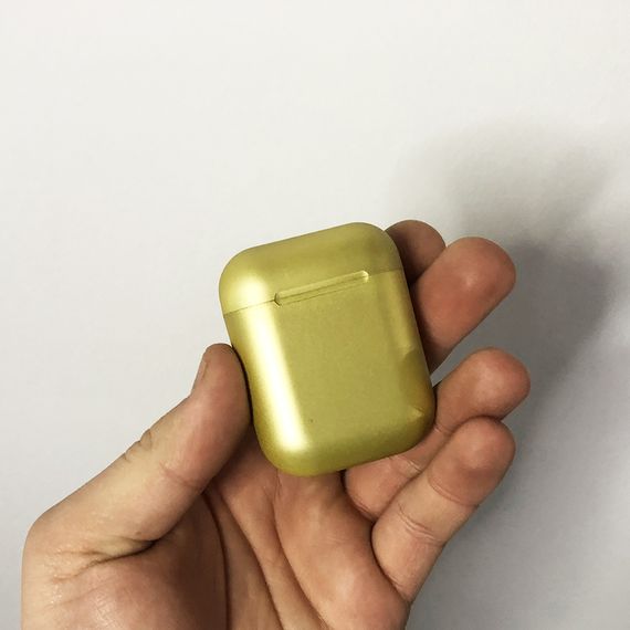 Бездротові навушники блютуз гарнітура inPods 12 simple TWS bluetooth V5.0 сенсорні. Колір: жовтий металік | Зображення 7