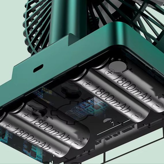 Настольный вентилятор DF11-B with clock 7200 mAh Green | Зображення 2