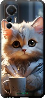 Чохол на Xiaomi 12 Lite Білий кіт "5646b-2579-2448"