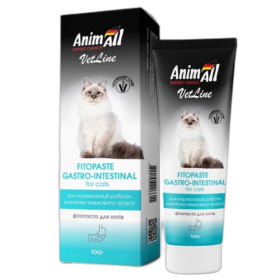 Фитопаста для нормализации работы ЖКТ у котов AnimAll VetLine Gastrointestinal, 100 мл
