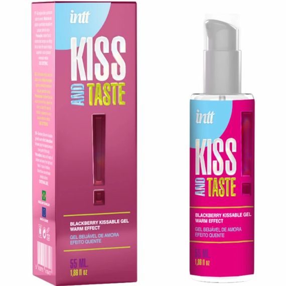 Масажний гель, що зігріває Intt KISS AND TASTE! їстівний, з ароматом ожини, 50 мл Sex Aura