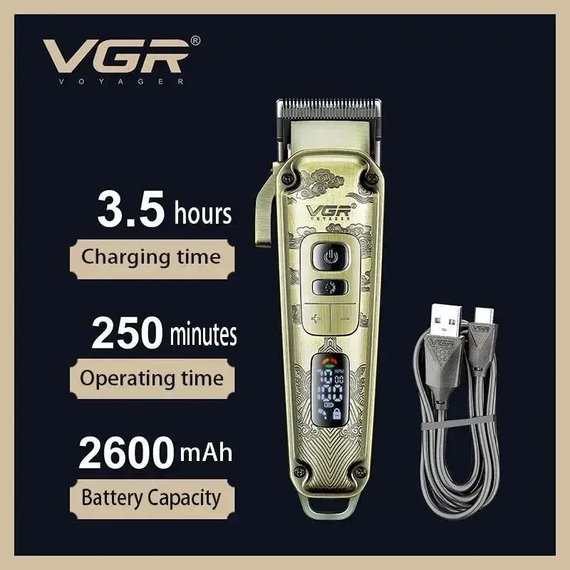 Акумуляторна машинка для стрижки VGR V-005 з насадками 8 шт | Зображення 2