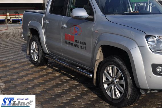 Боковые трубы (2 шт, нерж) 70мм для Volkswagen Amarok 2010-2022 гг | Зображення 6