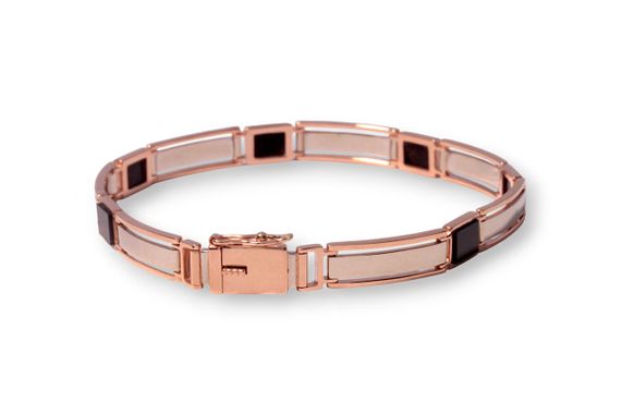 Браслет из красного и белого золота с ониксами BR-0355 21.5 | Зображення 4