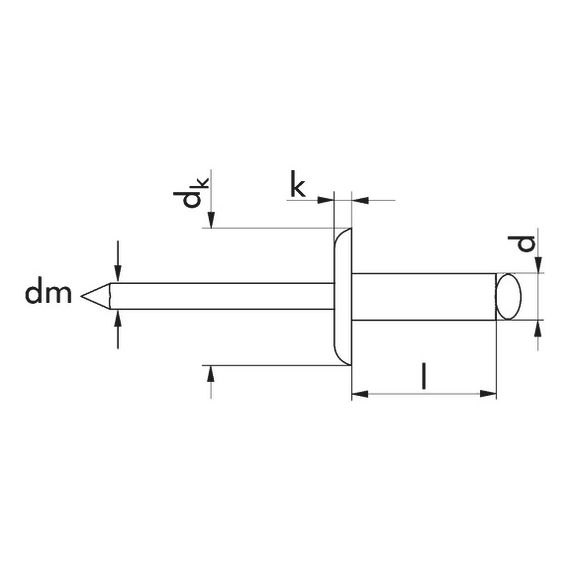 Витяжна заклепка зі збільшеним циліндричним бортиком | Зображення 1